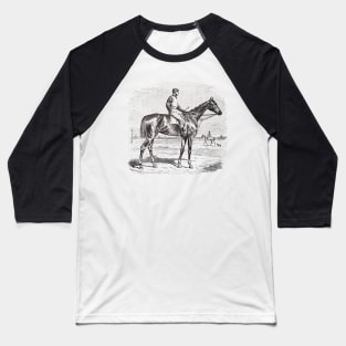 Thoroughbred Racehorse Black & White Illustration Baseball T-Shirt